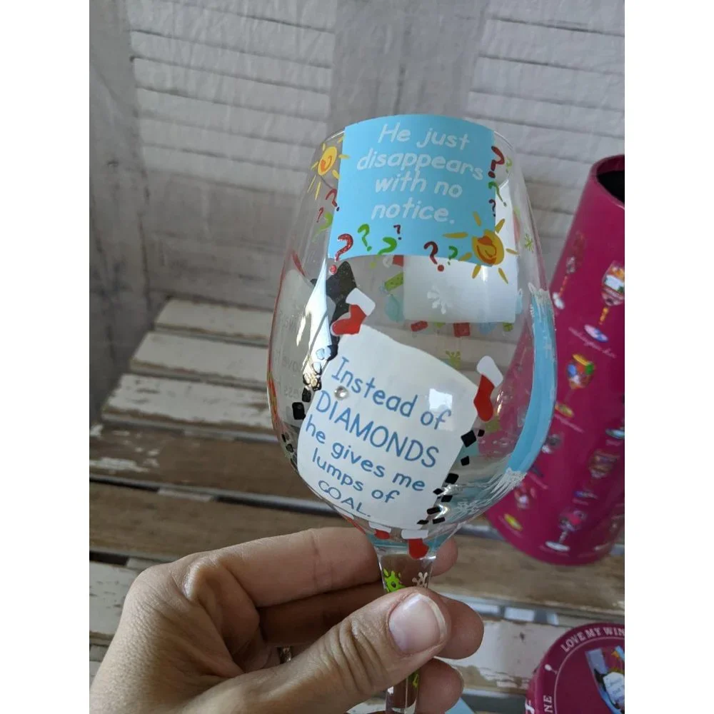 Lolita who‎ needs a snowman holiday wine glass cham